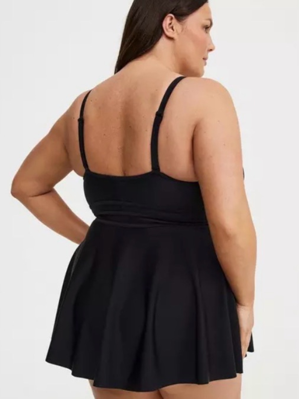 NWT Torrid Black Strappy Skater One-Piece Swimdress - Picture 3 of 7